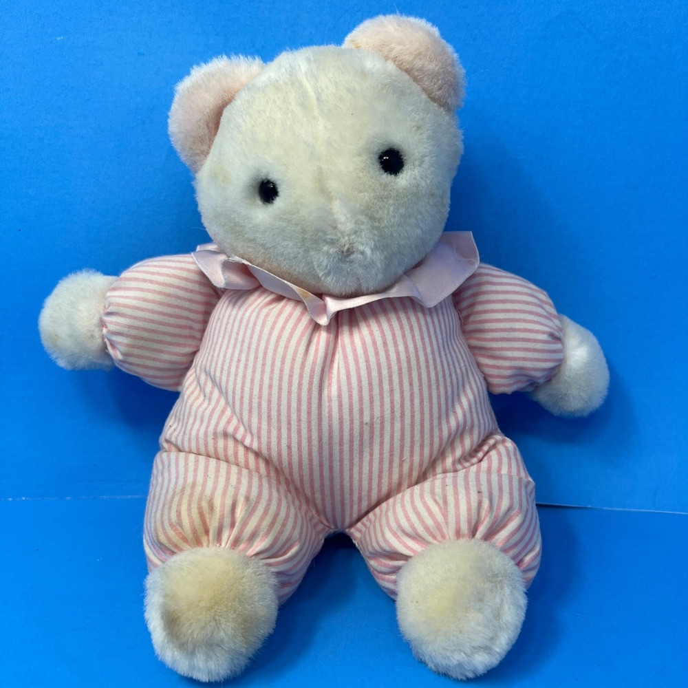 Eden Circus Clown Musical Windup Bear 8 Pink Striped Pajamas Its A Small World